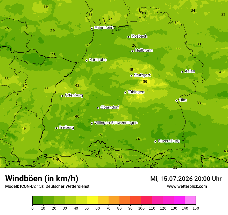Maximale Windböen