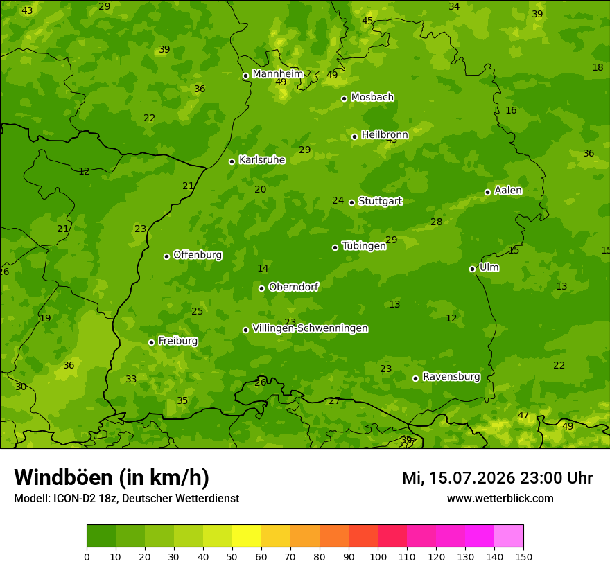 Maximale Windböen