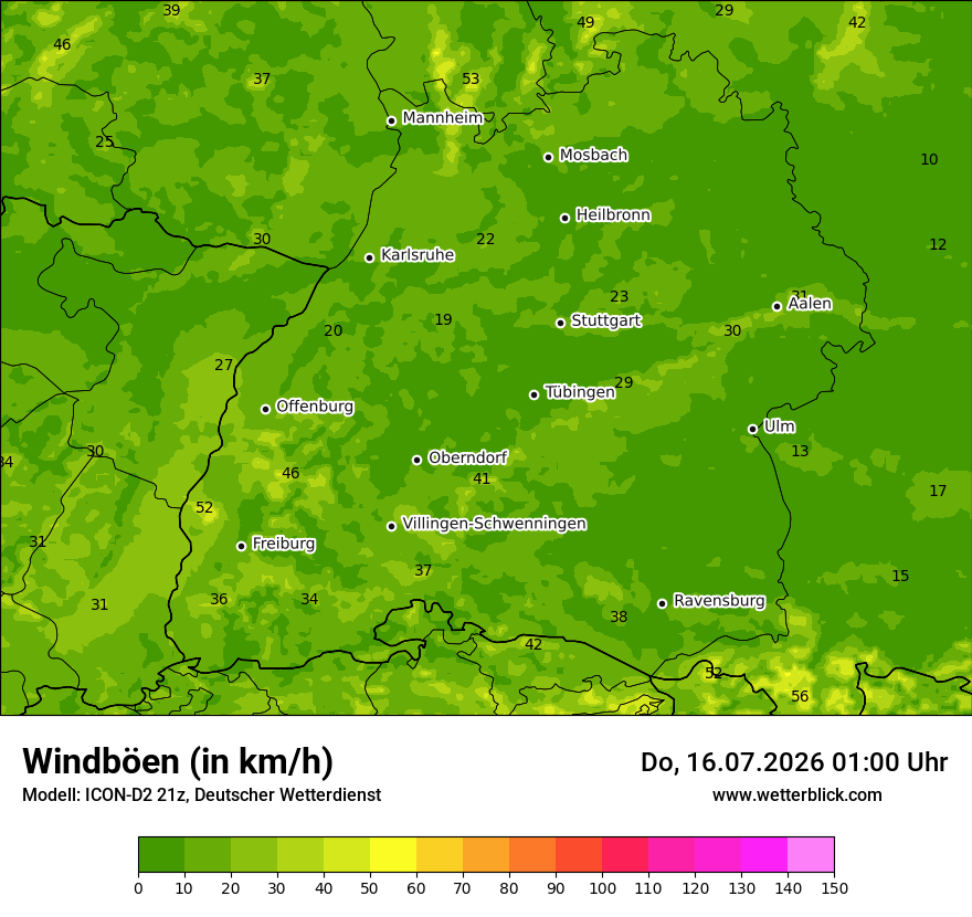 Maximale Windböen