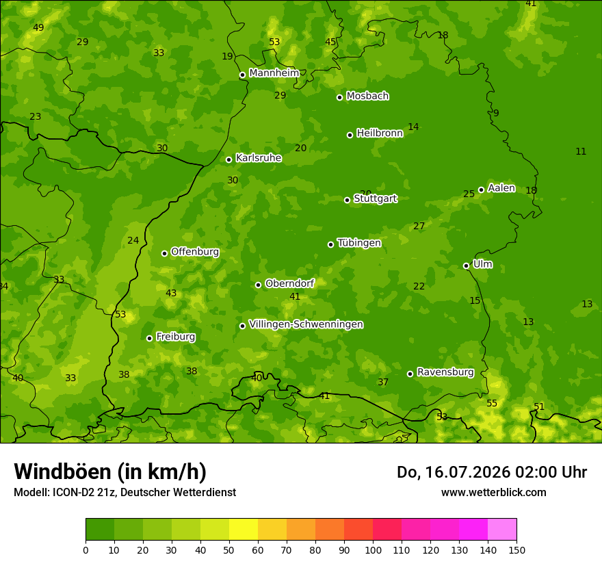 Maximale Windböen