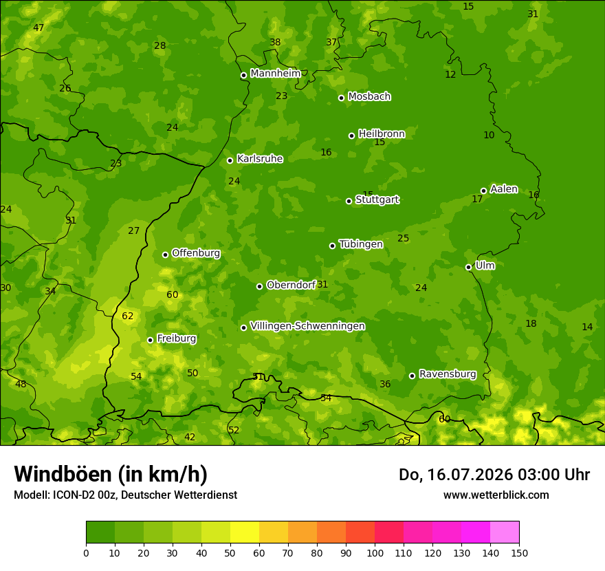 Maximale Windböen