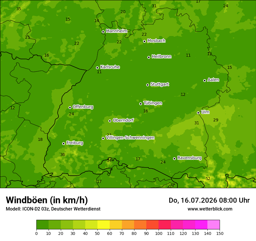 Maximale Windböen