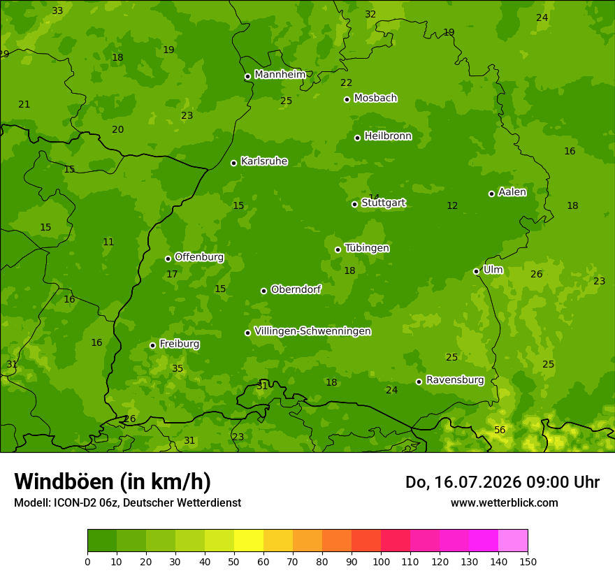 Maximale Windböen