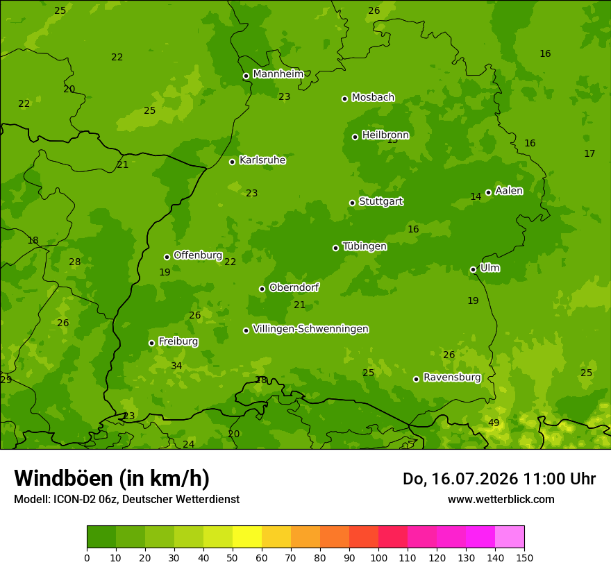 Maximale Windböen