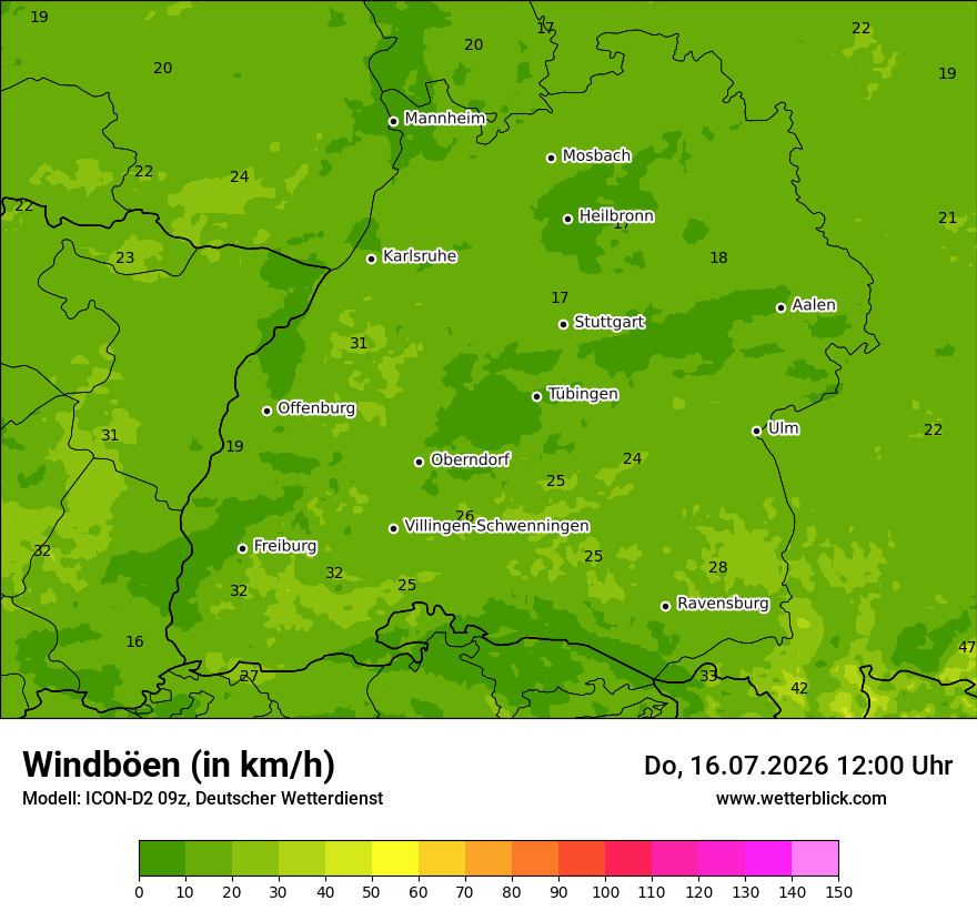 Maximale Windböen