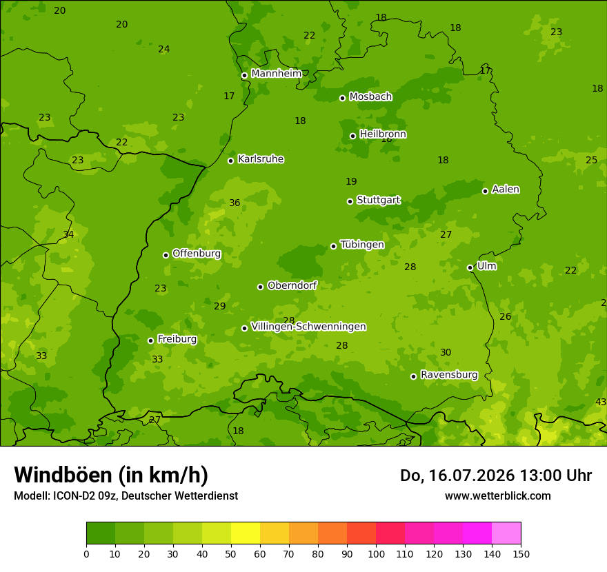 Maximale Windböen