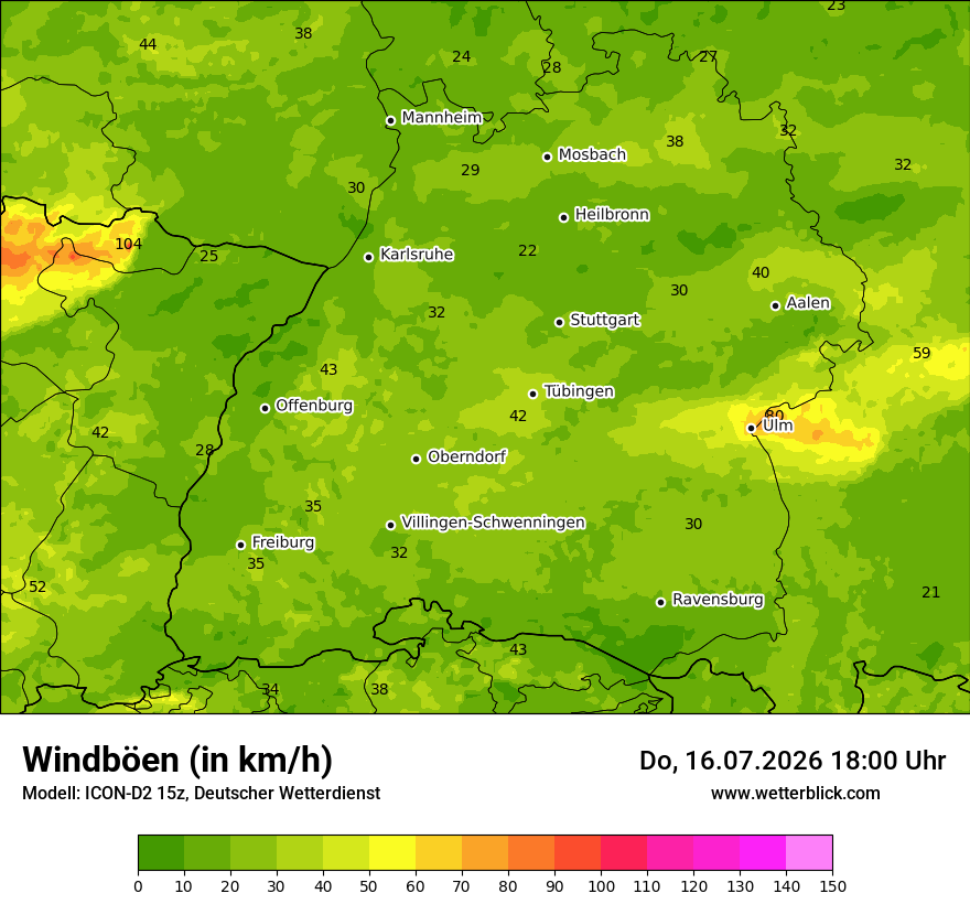 Maximale Windböen