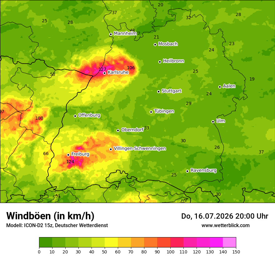 Maximale Windböen