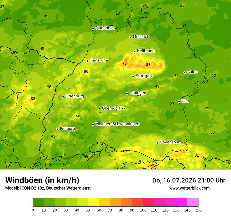 Maximale Windböen