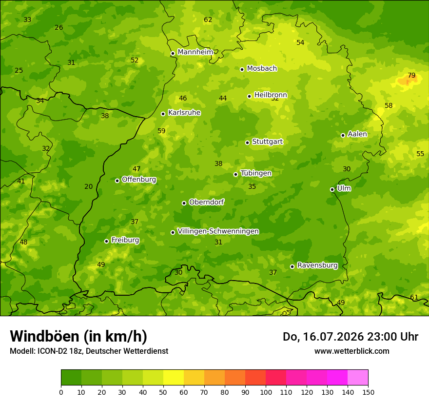 Maximale Windböen