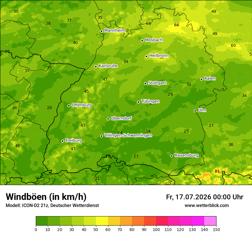 Maximale Windböen