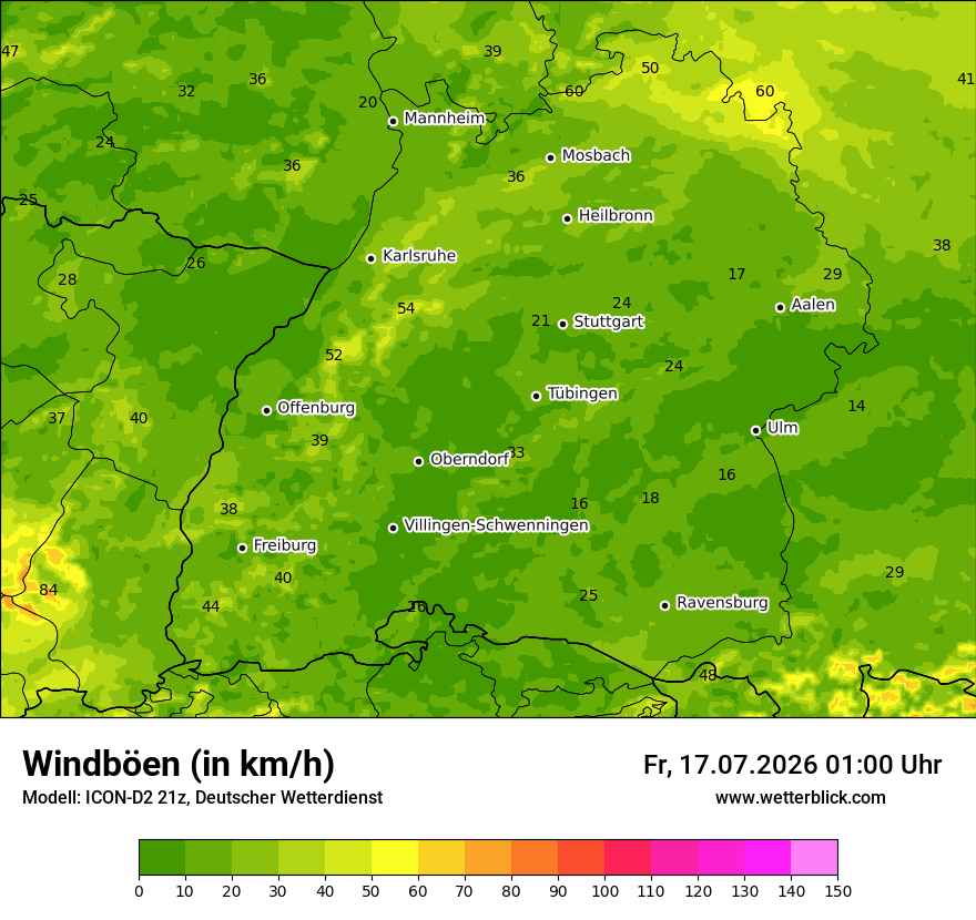 Maximale Windböen