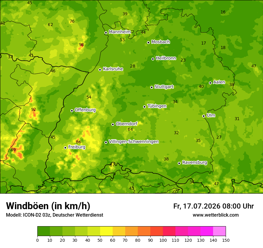Maximale Windböen
