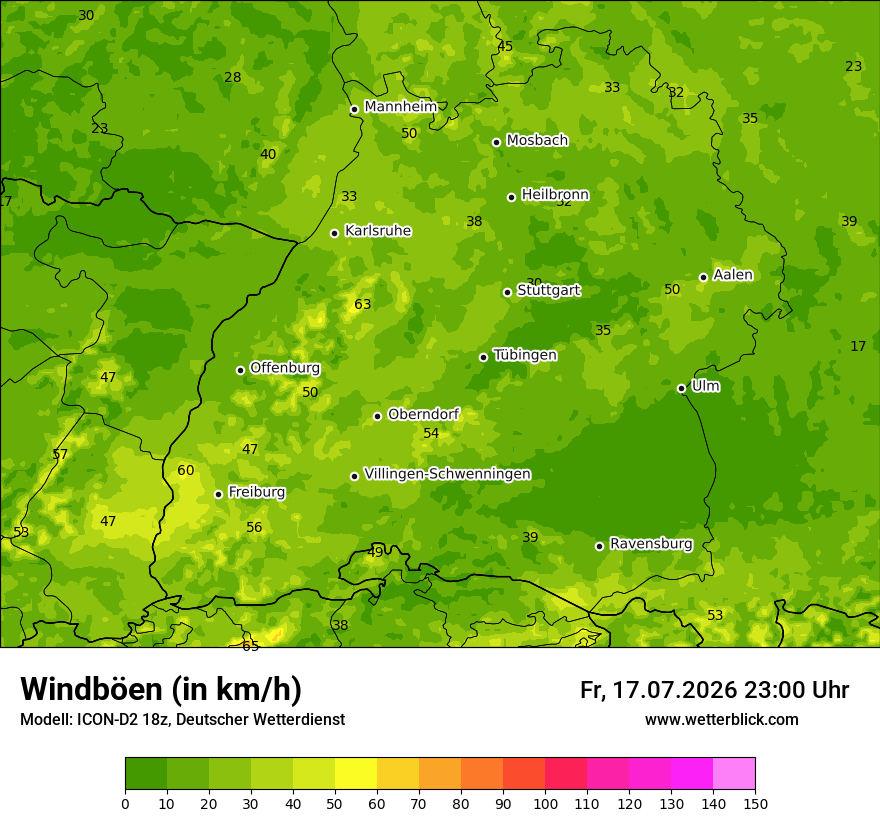 Maximale Windböen