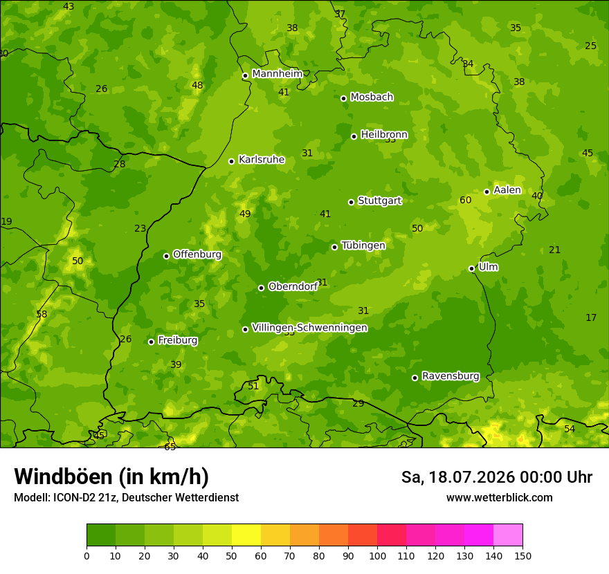 Maximale Windböen