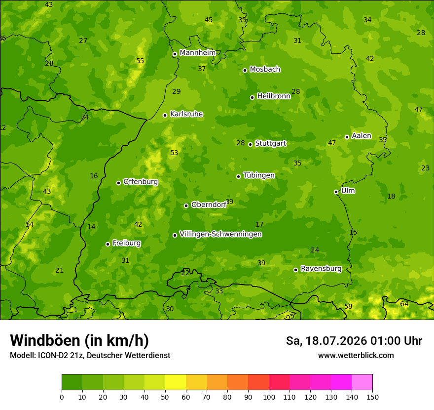 Maximale Windböen