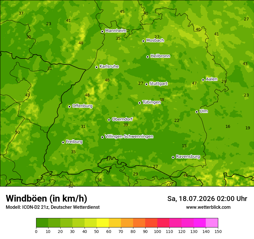 Maximale Windböen