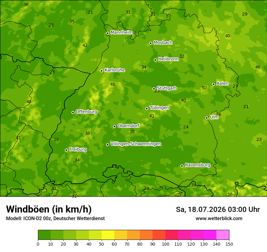 Maximale Windböen