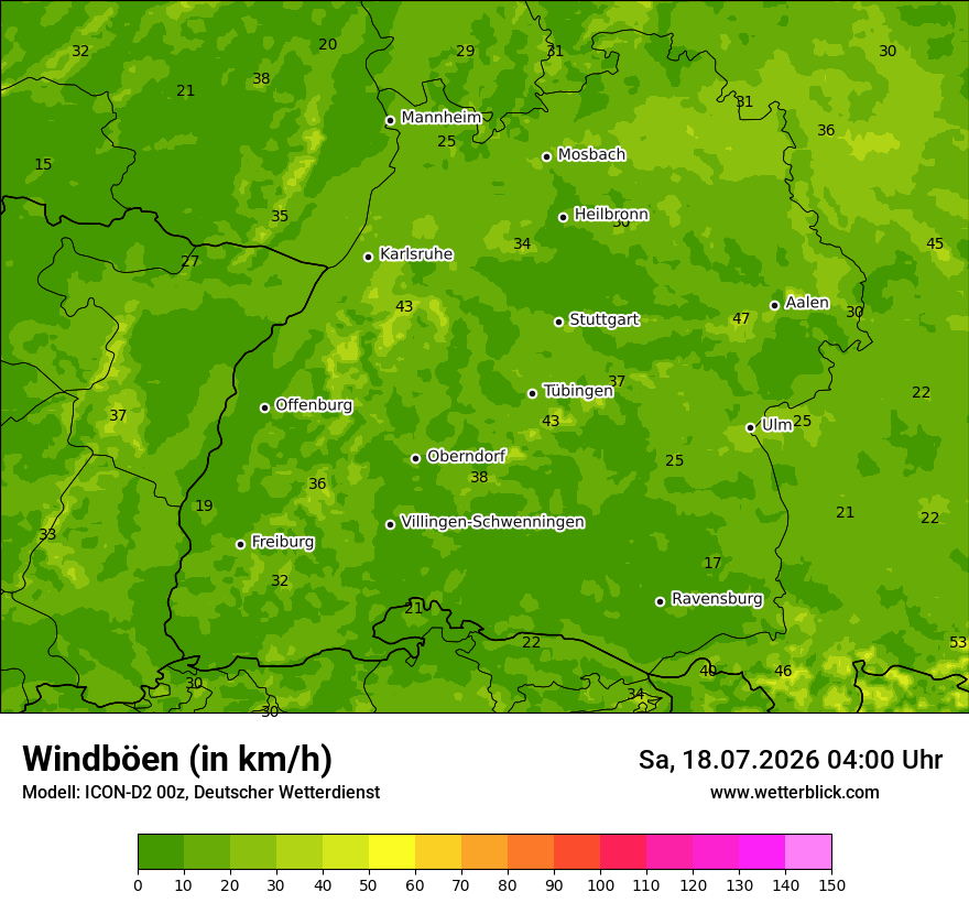 Maximale Windböen