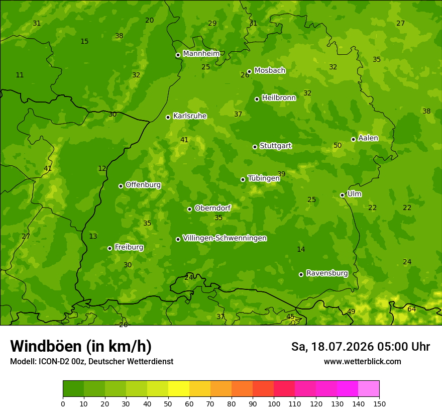Maximale Windböen