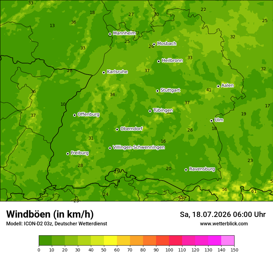 Maximale Windböen