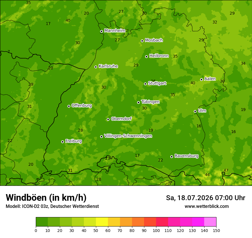 Maximale Windböen