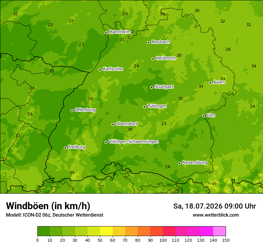 Maximale Windböen