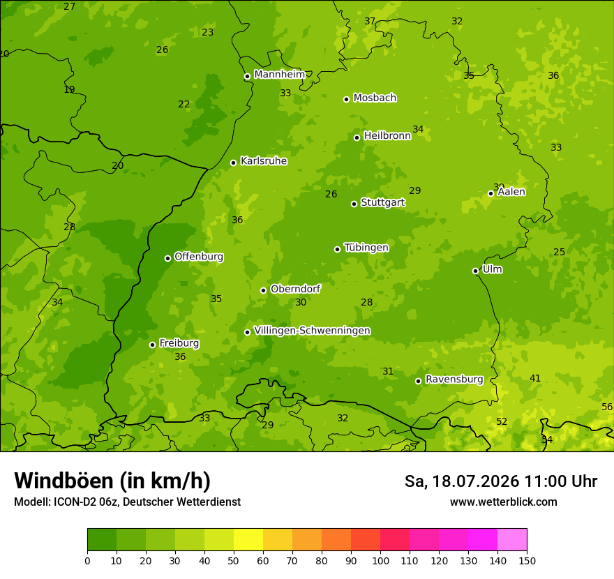 Maximale Windböen