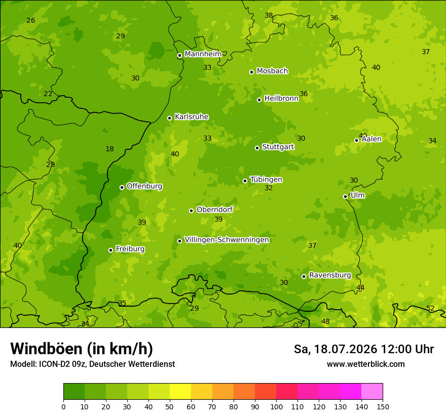 Maximale Windböen