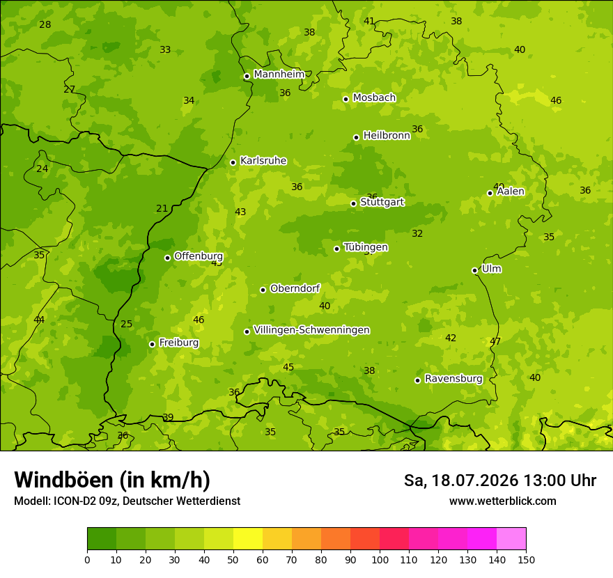 Maximale Windböen