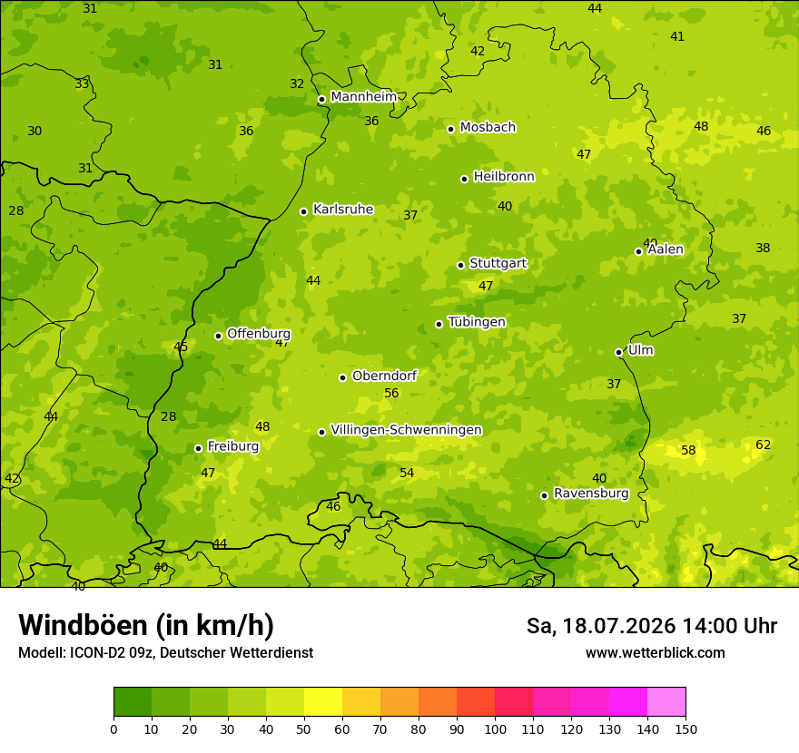 Maximale Windböen
