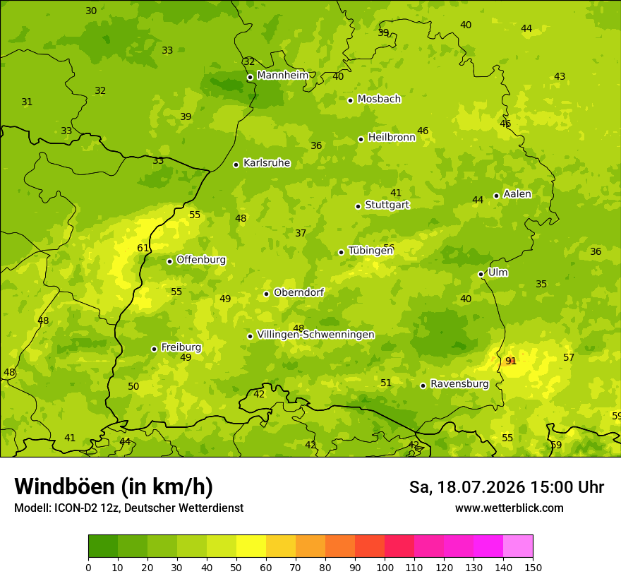 Maximale Windböen