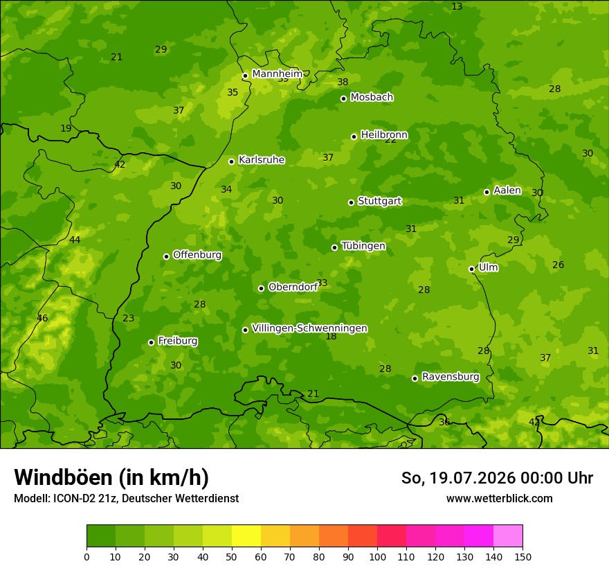 Maximale Windböen