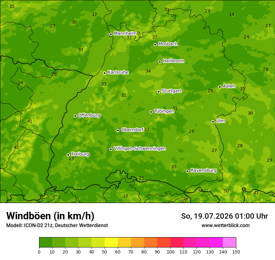 Maximale Windböen