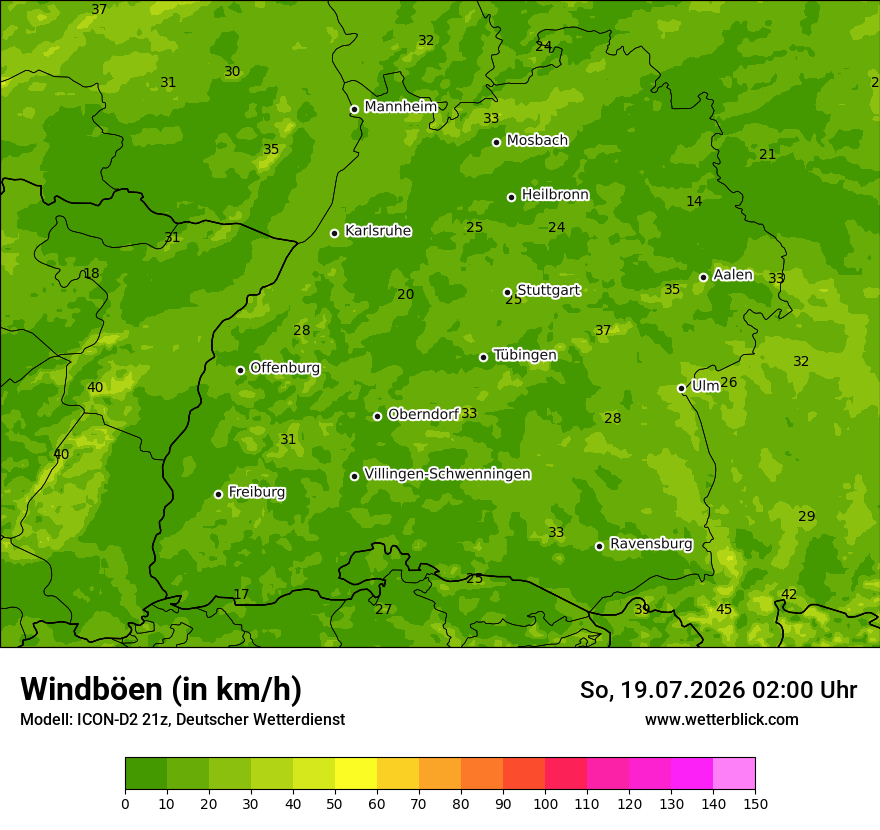Maximale Windböen