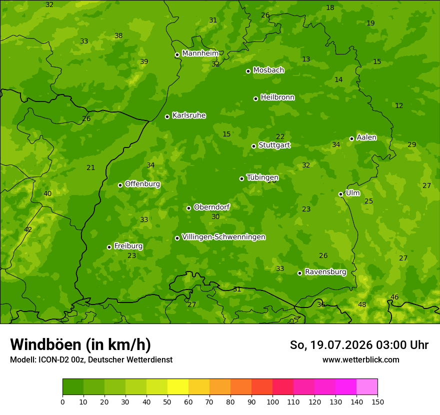 Maximale Windböen