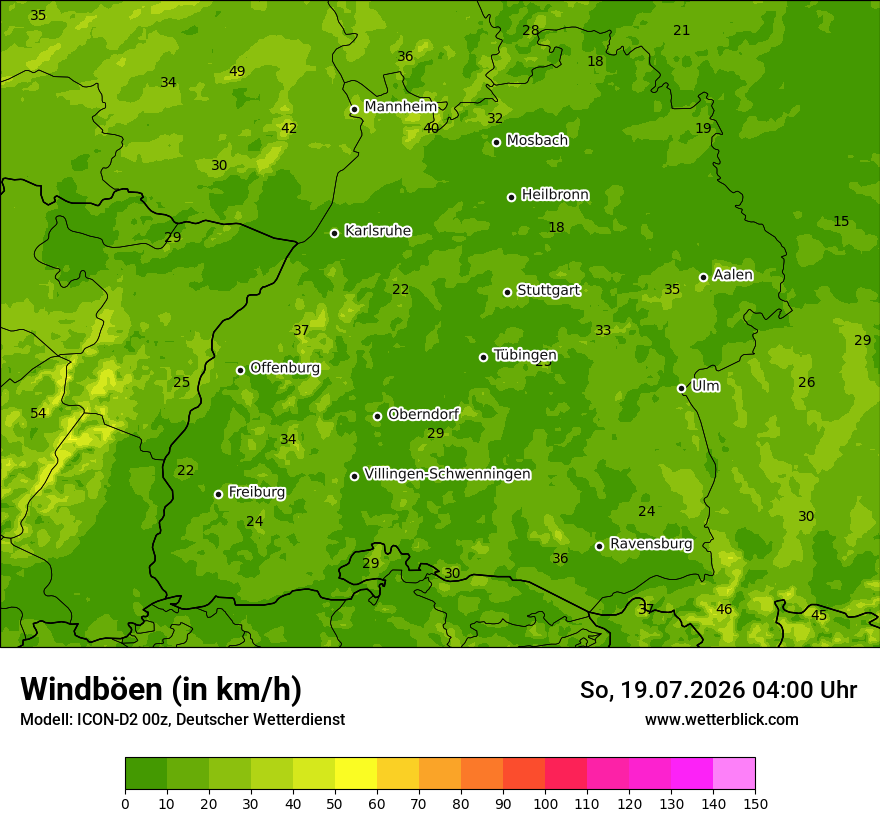 Maximale Windböen