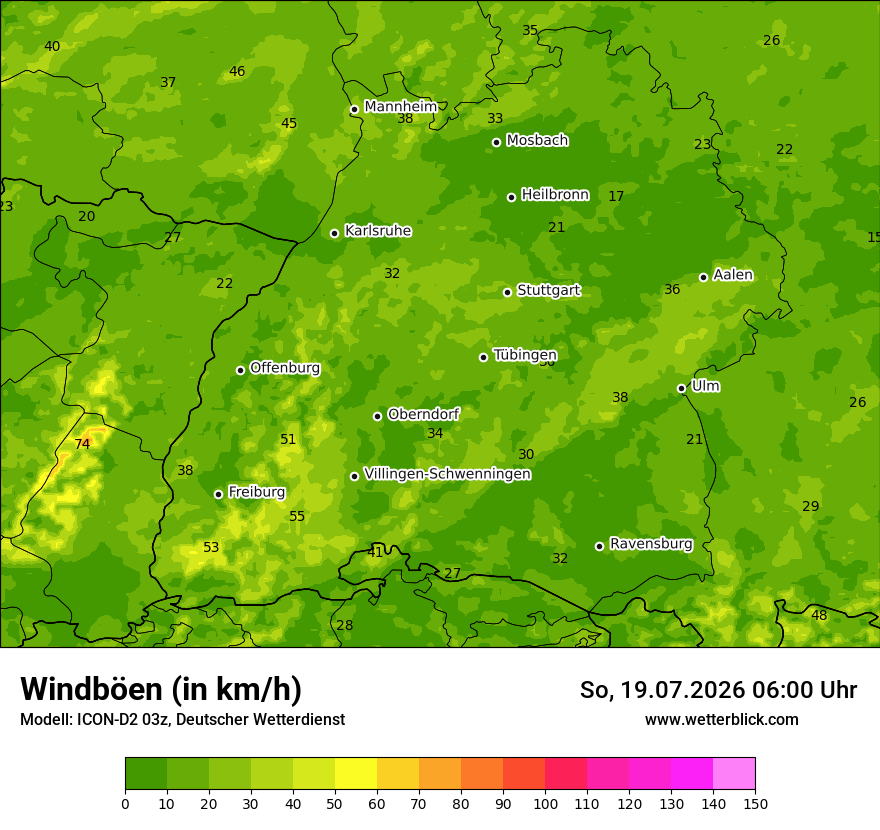 Maximale Windböen