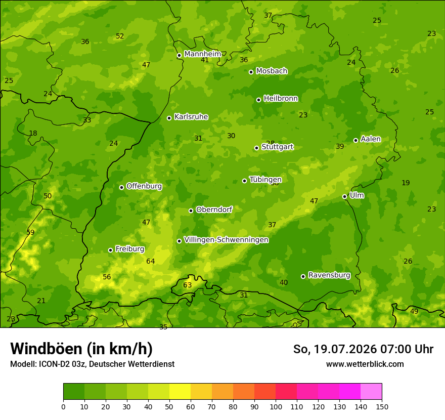 Maximale Windböen