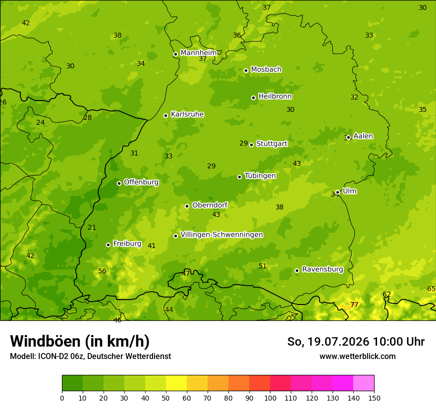 Maximale Windböen