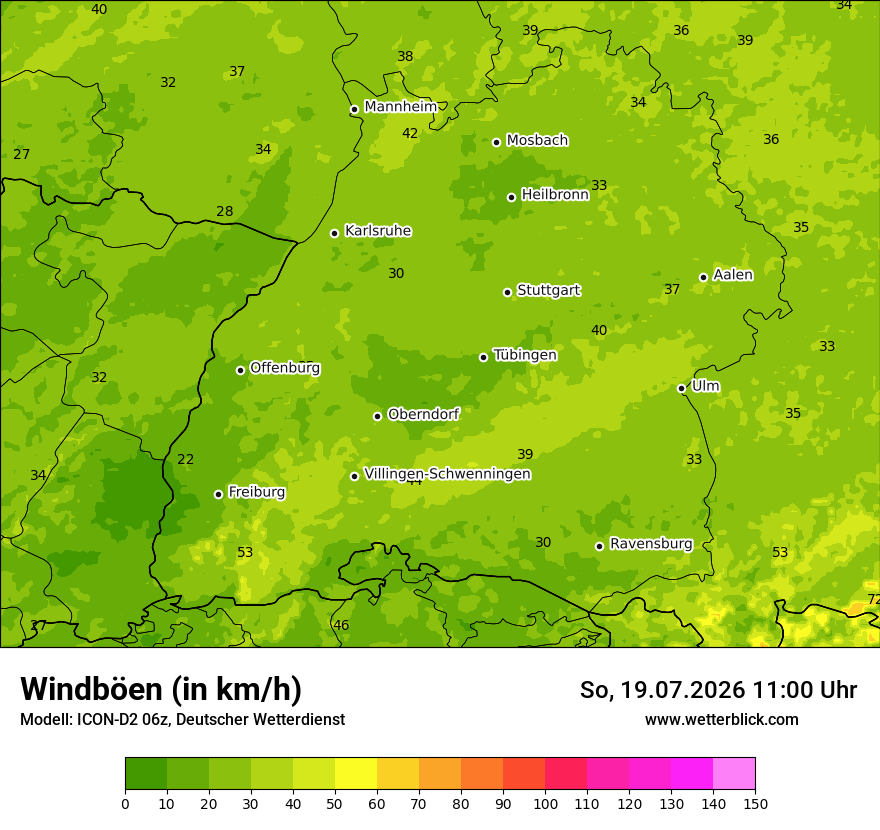 Maximale Windböen