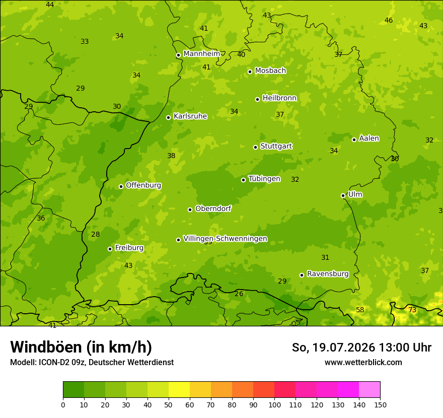 Maximale Windböen