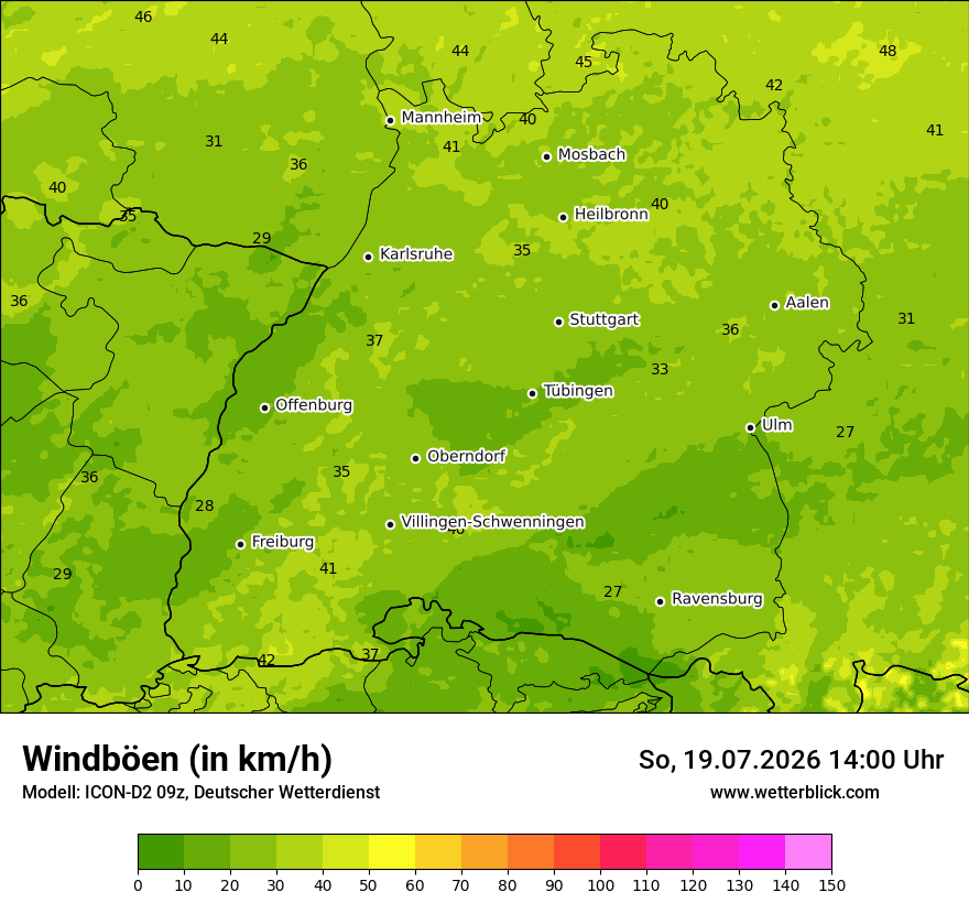 Maximale Windböen