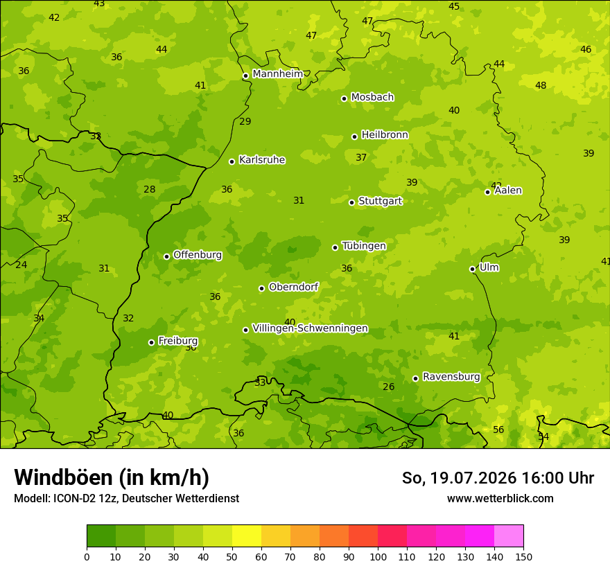 Maximale Windböen