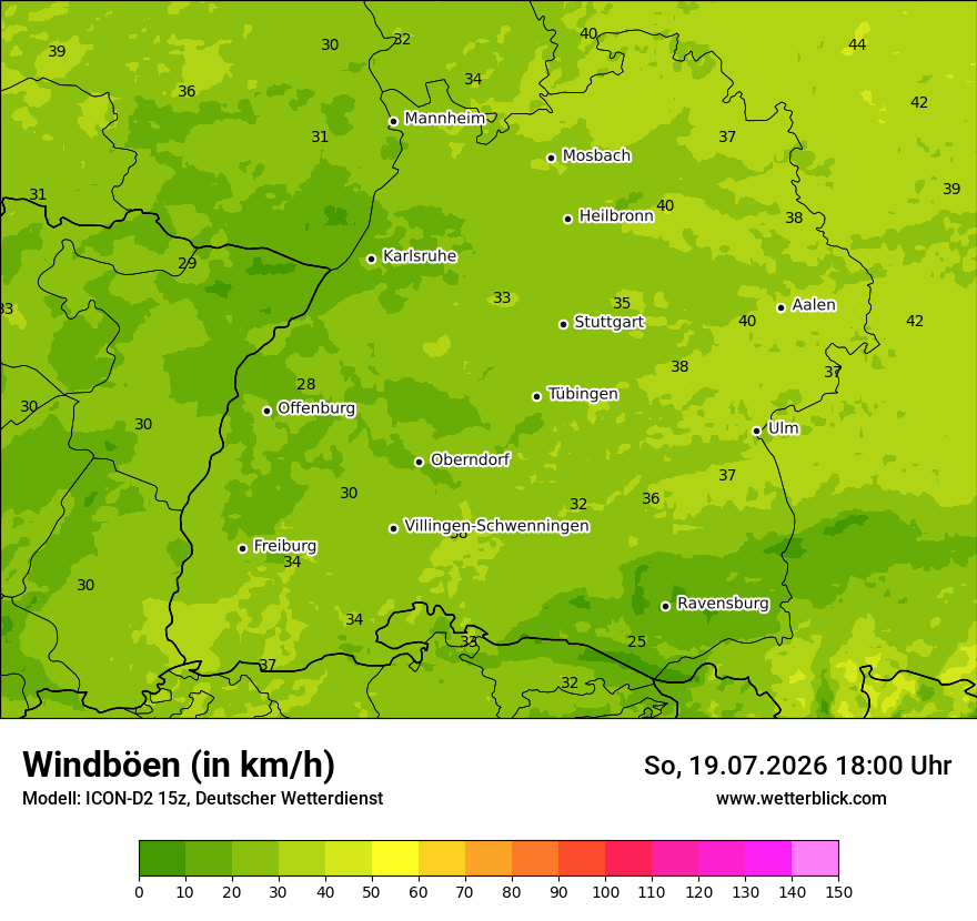 Maximale Windböen