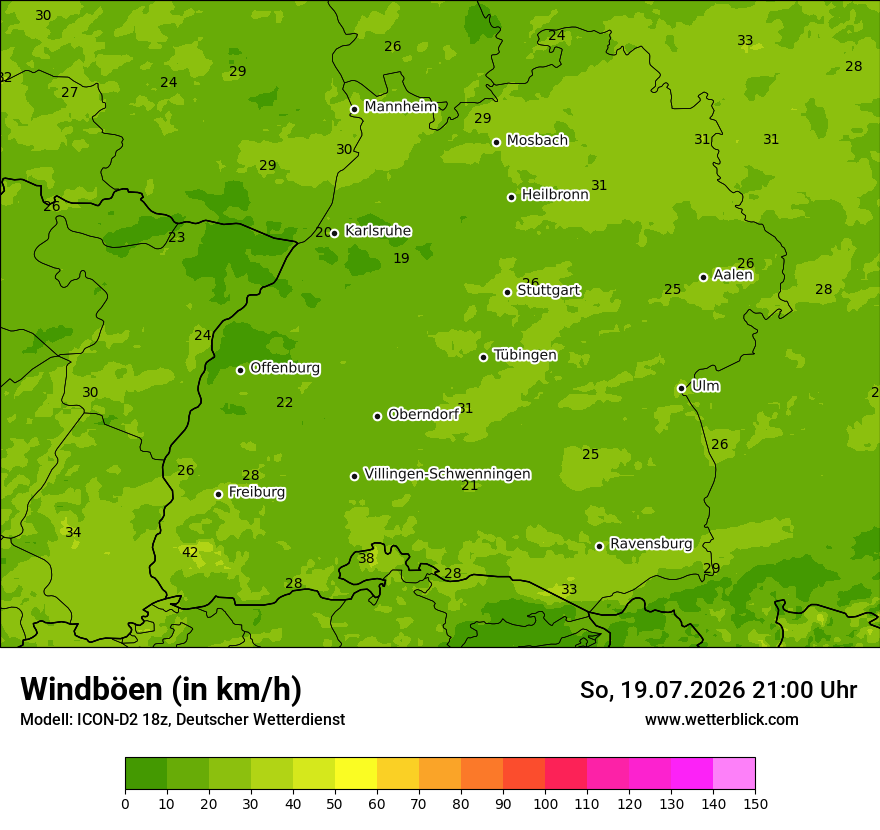 Maximale Windböen