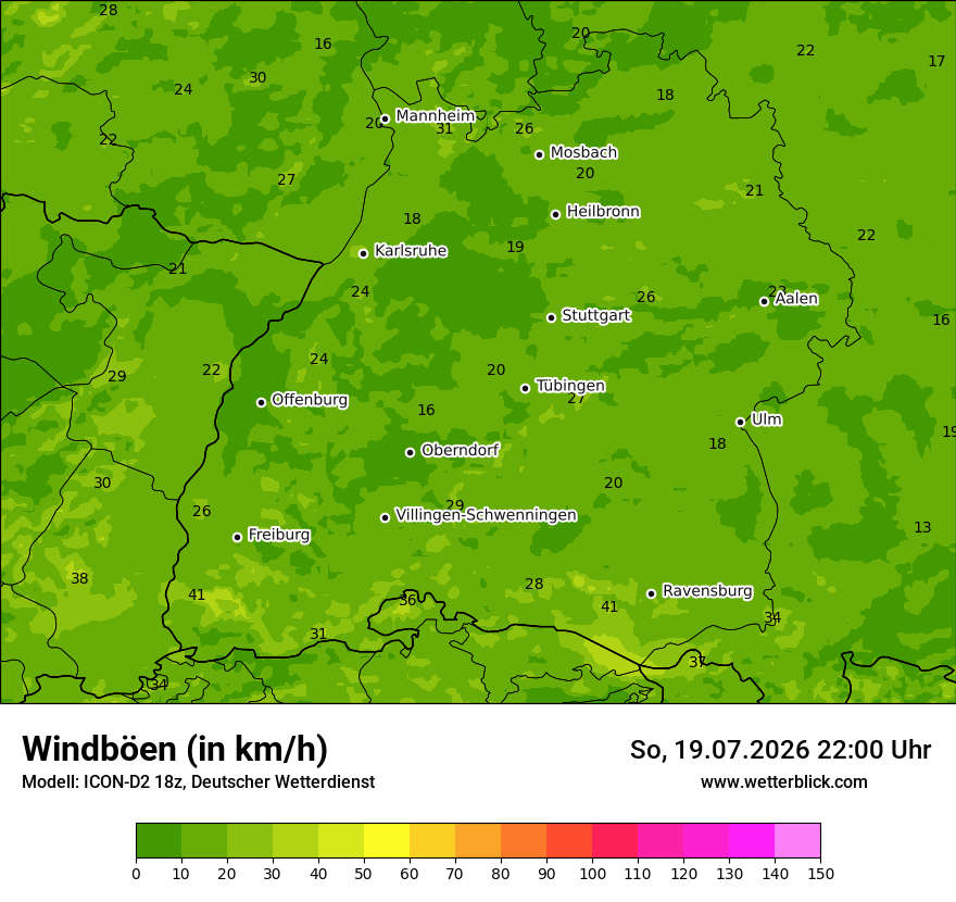 Maximale Windböen