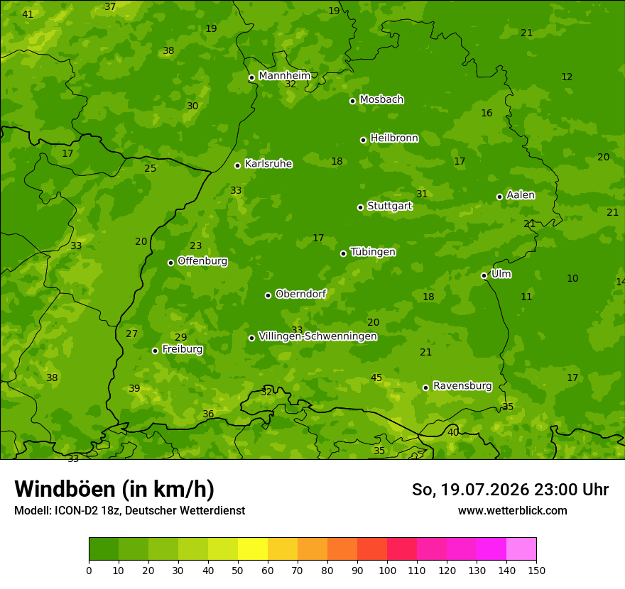 Maximale Windböen