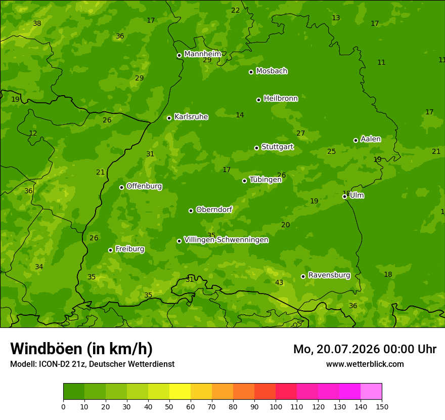 Maximale Windböen