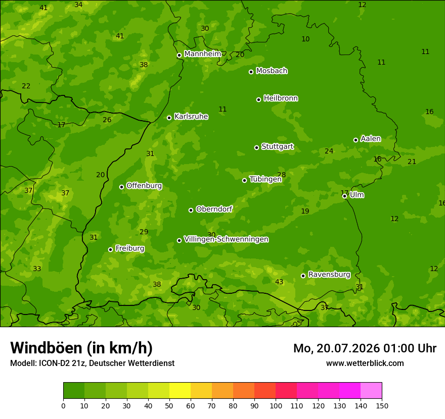 Maximale Windböen